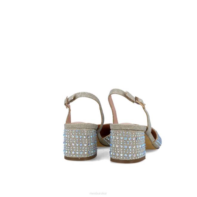 Menbur kvinnor guld nete mellan och låga klackar 608J5751