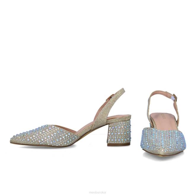 Menbur kvinnor guld nete mellan och låga klackar 608J5751