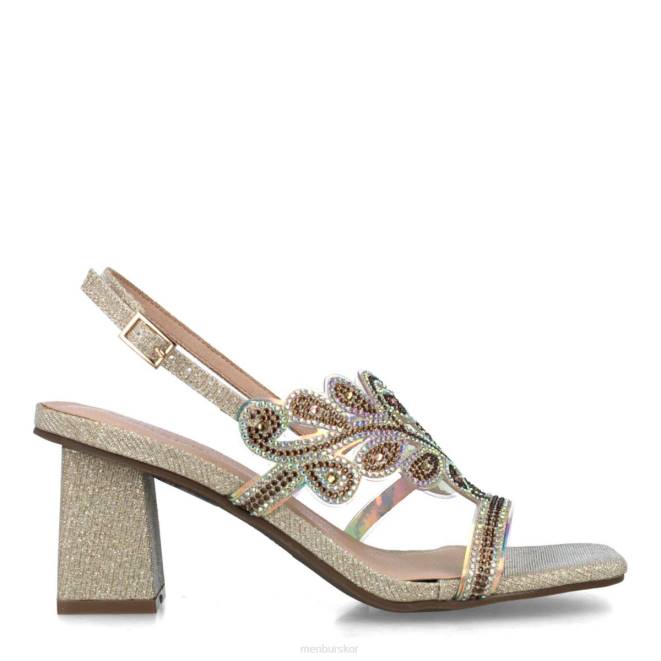 Menbur kvinnor guld obsidiana mellan och låga klackar 608J1643