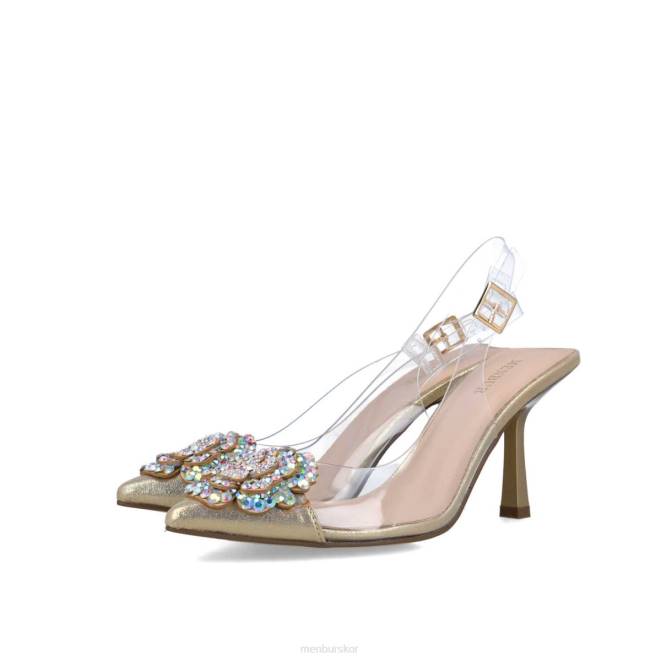 Menbur kvinnor guld retikulum mellan och låga klackar 608J5559