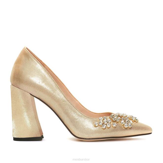 Menbur kvinnor guld sustinente mellan och låga klackar 608J2124