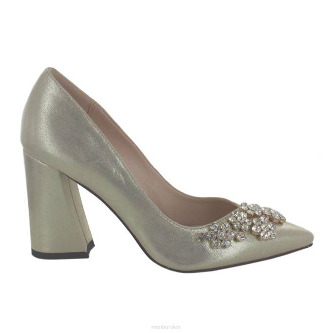 Menbur kvinnor guld sustinente mellan och låga klackar 608J2124