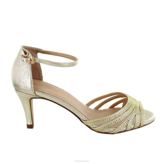 Menbur kvinnor guld valpromaro mellan och låga klackar 608J1989
