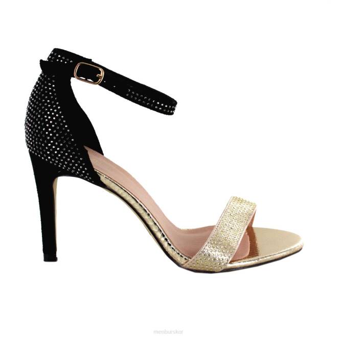 Menbur kvinnor guld vandria mellan och låga klackar 608J1919