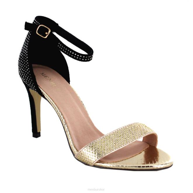 Menbur kvinnor guld vandria mellan och låga klackar 608J1919