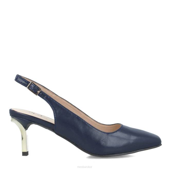 Menbur kvinnor mörkblå dunit mellan och låga klackar 608J1640