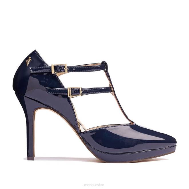 Menbur kvinnor mörkblå elased mellan och låga klackar 608J1803