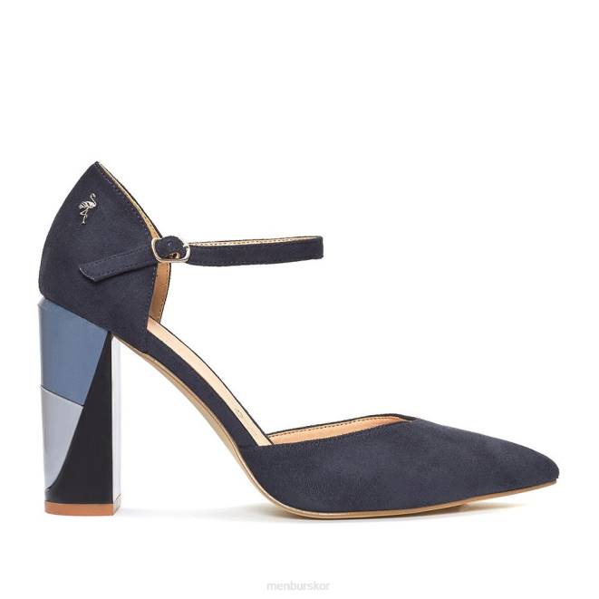 Menbur kvinnor mörkblå solata mellan och låga klackar 608J2144