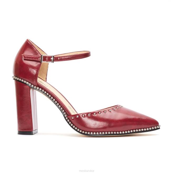 Menbur kvinnor röd lesis mellan och låga klackar 608J1869