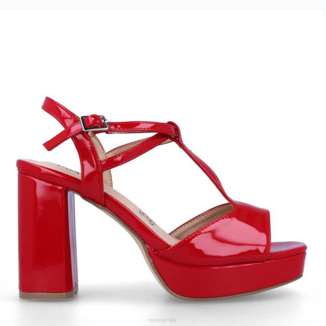 Menbur kvinnor röd villado mellan och låga klackar 608J2097