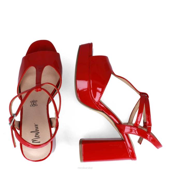 Menbur kvinnor röd villado mellan och låga klackar 608J2097