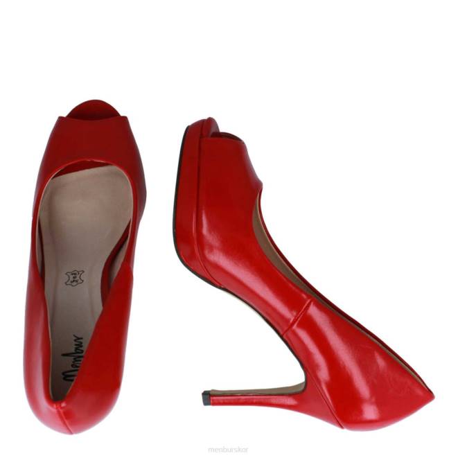 Menbur kvinnor röd villados mellan och låga klackar 608J2100