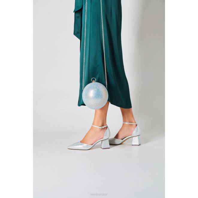 Menbur kvinnor silver fluorita mellan och låga klackar 608J5694