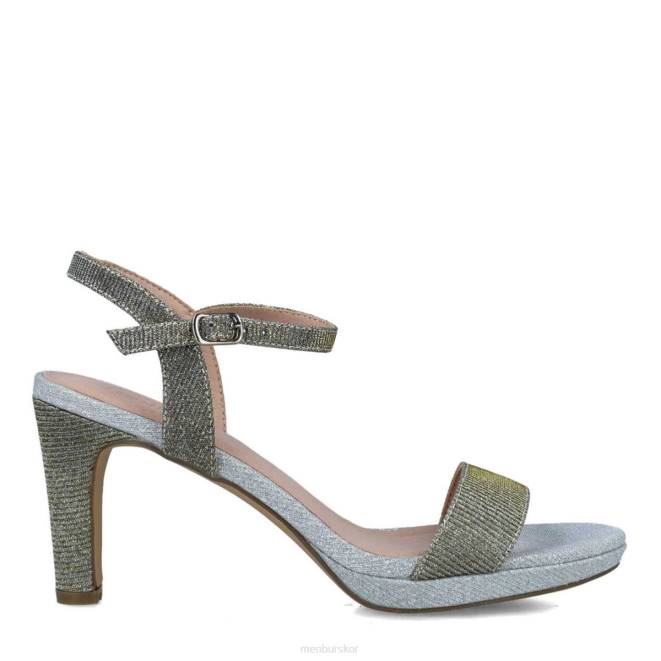 Menbur kvinnor silver larimar mellan och låga klackar 608J5605