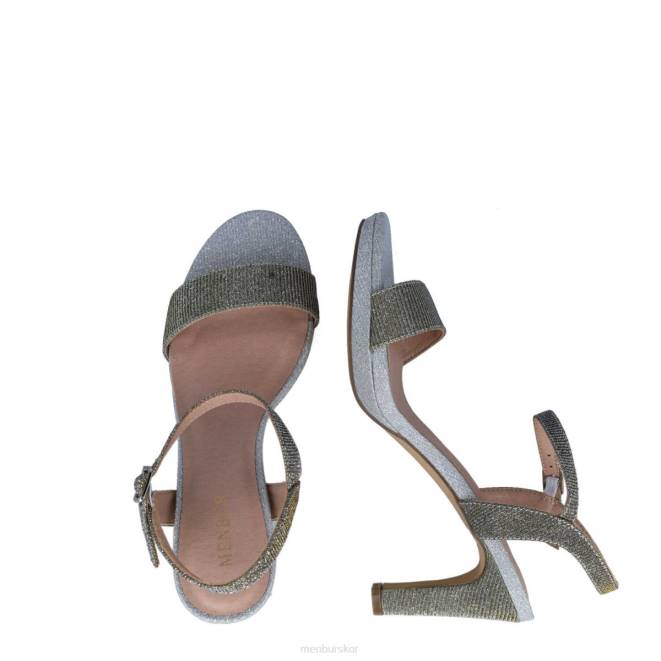 Menbur kvinnor silver larimar mellan och låga klackar 608J5605