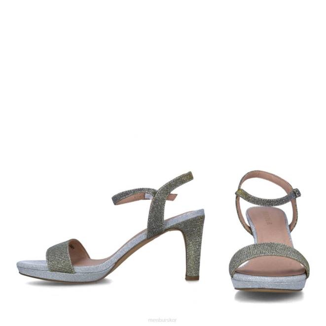 Menbur kvinnor silver larimar mellan och låga klackar 608J5605