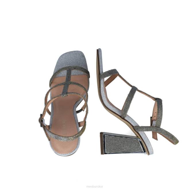 Menbur kvinnor silver larimar mellan och låga klackar 608J5629