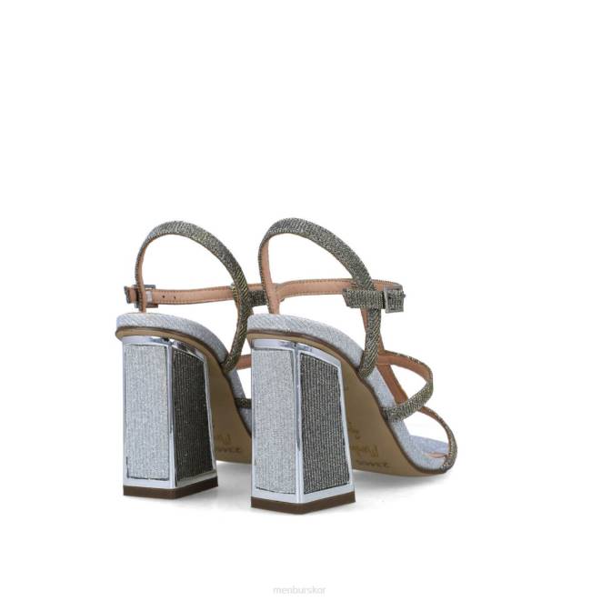 Menbur kvinnor silver larimar mellan och låga klackar 608J5629