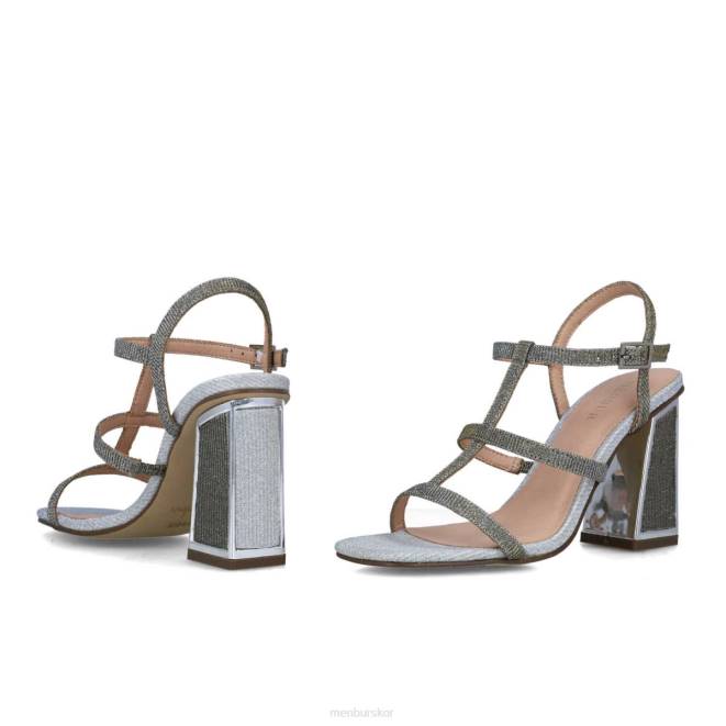 Menbur kvinnor silver larimar mellan och låga klackar 608J5629