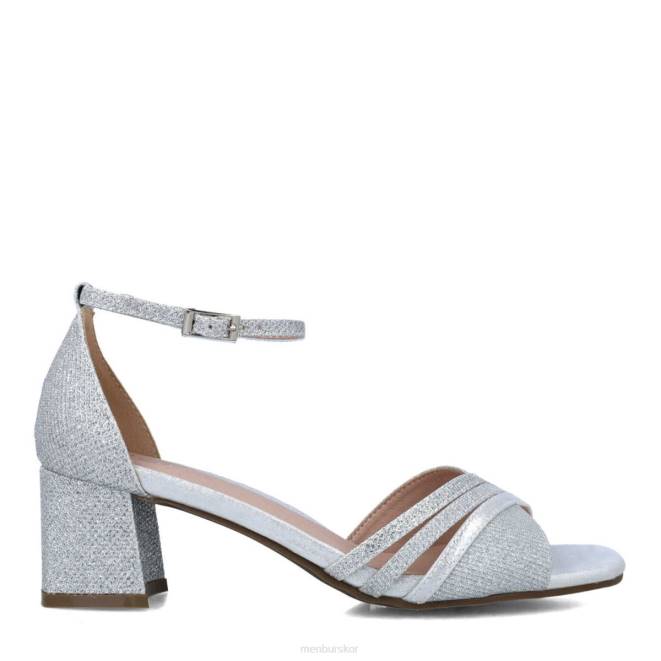 Menbur kvinnor silver madreperla mellan och låga klackar 608J5668