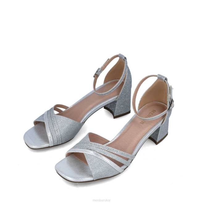 Menbur kvinnor silver madreperla mellan och låga klackar 608J5668