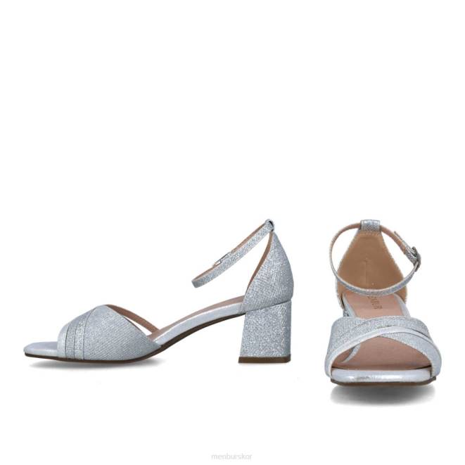 Menbur kvinnor silver madreperla mellan och låga klackar 608J5668