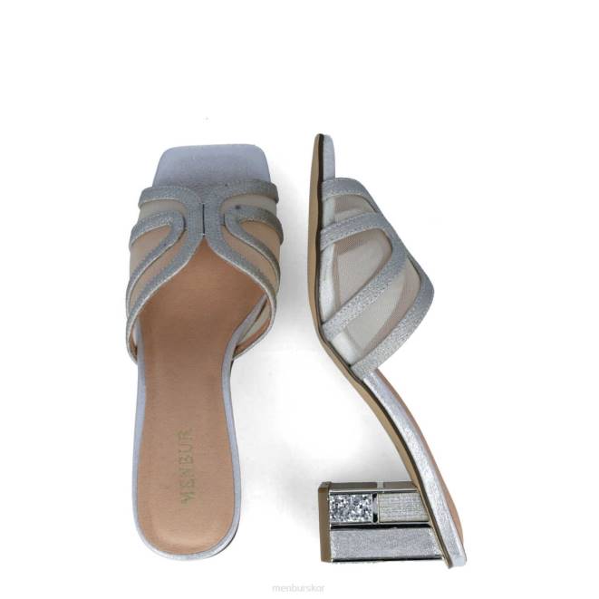 Menbur kvinnor silver malaquita mellan och låga klackar 608J5647