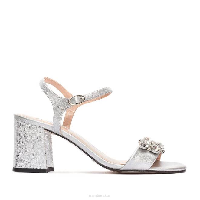 Menbur kvinnor silver milia mellan och låga klackar 608J2081