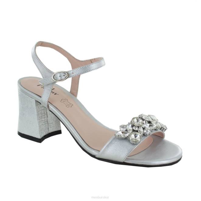 Menbur kvinnor silver milia mellan och låga klackar 608J2081