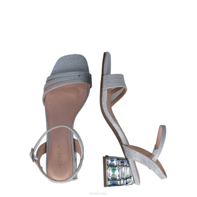 Menbur kvinnor silver moldavita mellan och låga klackar 608J5674