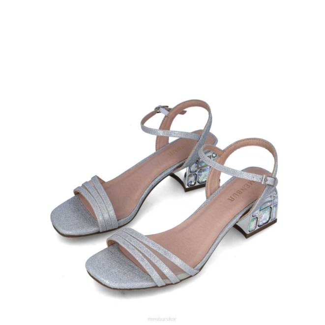 Menbur kvinnor silver moldavita mellan och låga klackar 608J5674