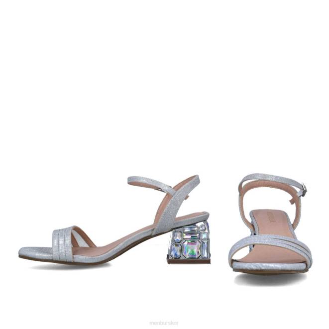 Menbur kvinnor silver moldavita mellan och låga klackar 608J5674