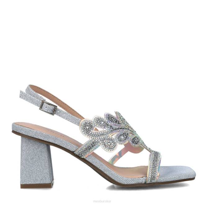 Menbur kvinnor silver obsidiana mellan och låga klackar 608J5649