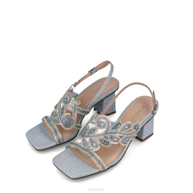 Menbur kvinnor silver obsidiana mellan och låga klackar 608J5649