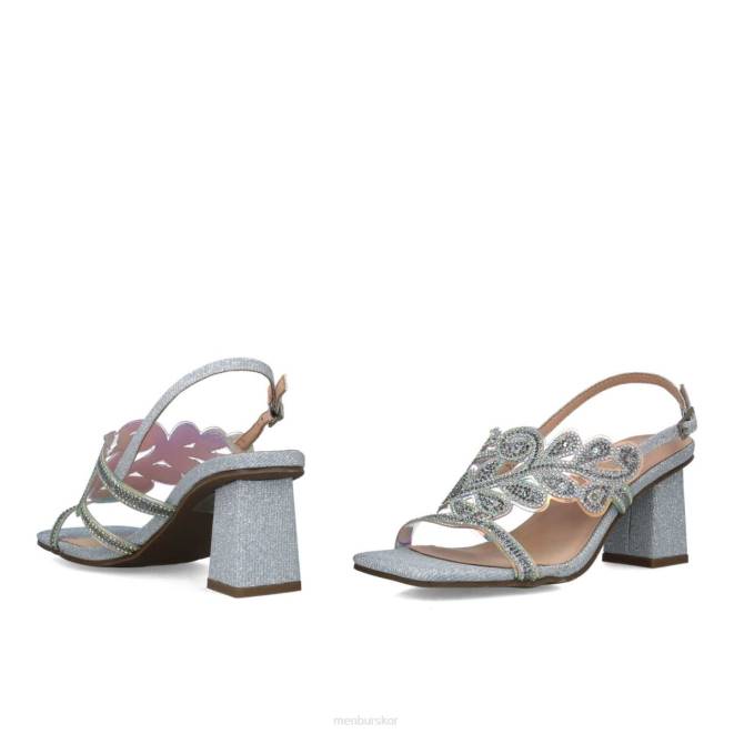 Menbur kvinnor silver obsidiana mellan och låga klackar 608J5649