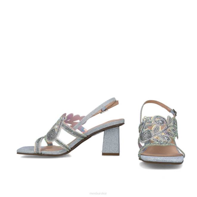 Menbur kvinnor silver obsidiana mellan och låga klackar 608J5649