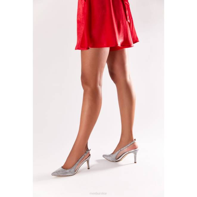 Menbur kvinnor silver pasquali mellan och låga klackar 608J1742