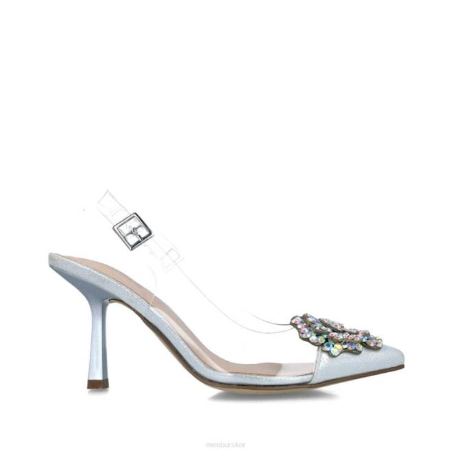 Menbur kvinnor silver retikulum mellan och låga klackar 608J1590