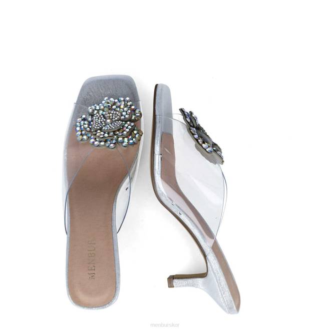 Menbur kvinnor silver retikulum mellan och låga klackar 608J5536