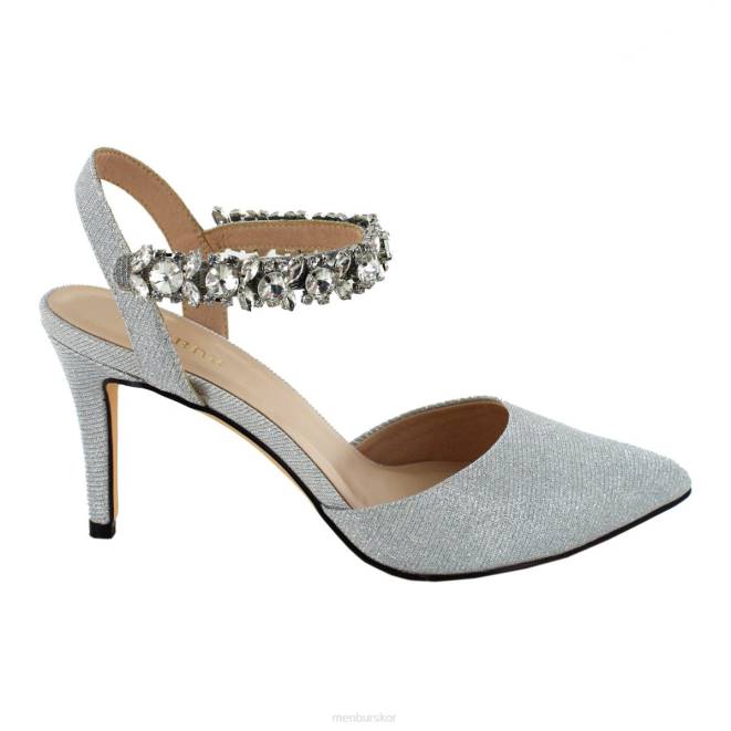Menbur kvinnor silver scerne mellan och låga klackar 608J1885