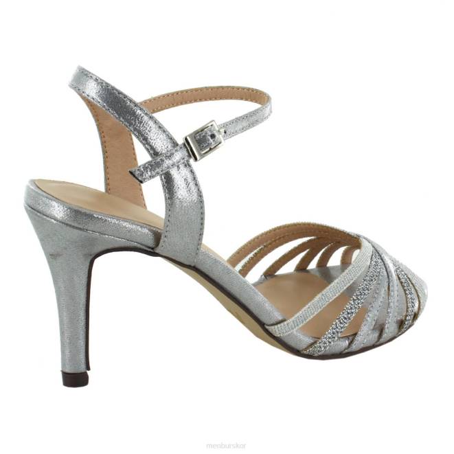 Menbur kvinnor silver spasu mellan och låga klackar 608J1823