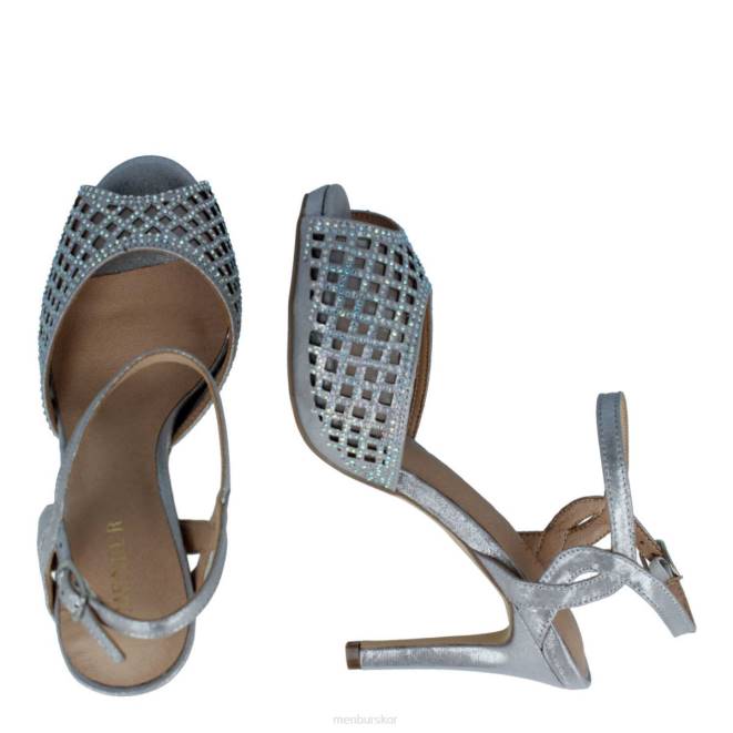 Menbur kvinnor silver stopp mellan och låga klackar 608J2174