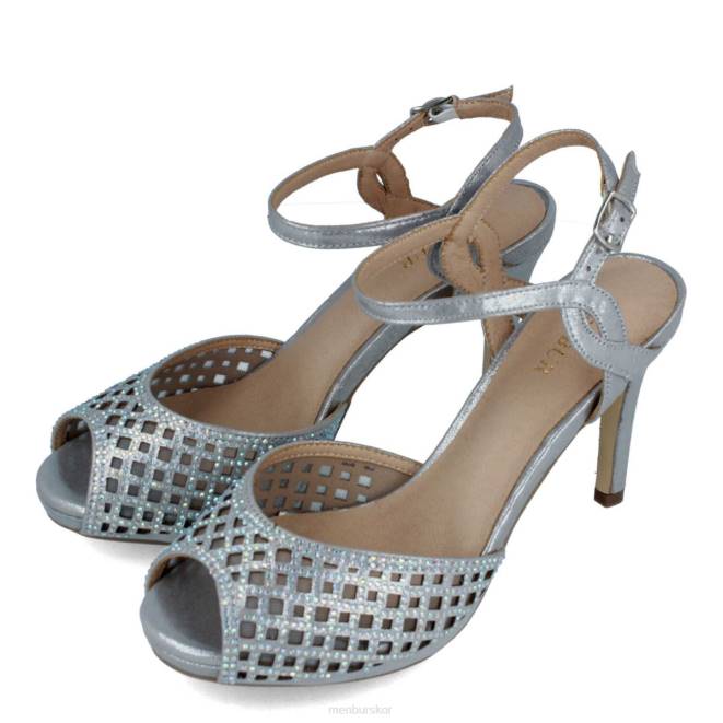 Menbur kvinnor silver stopp mellan och låga klackar 608J2174