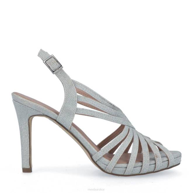Menbur kvinnor silver strepeto mellan och låga klackar 608J2172