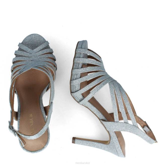 Menbur kvinnor silver strepeto mellan och låga klackar 608J2172