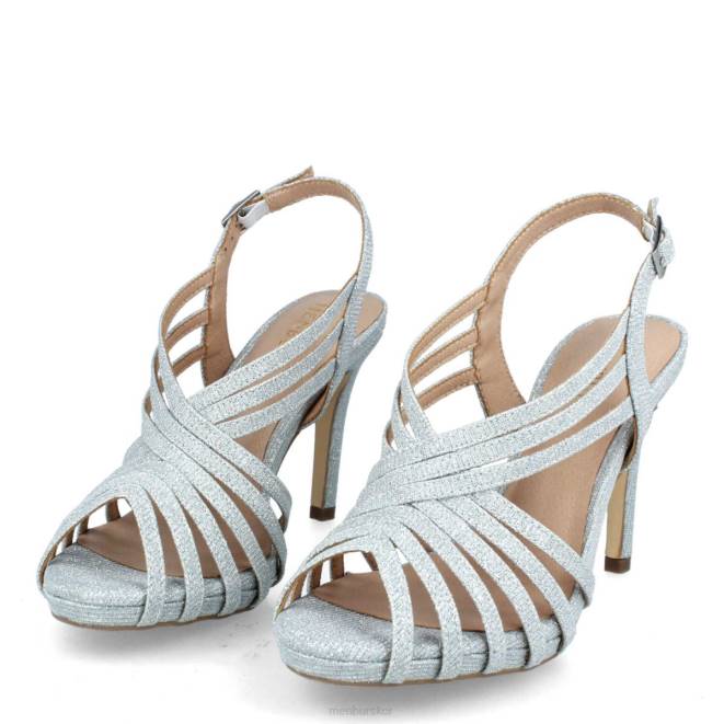 Menbur kvinnor silver strepeto mellan och låga klackar 608J2172