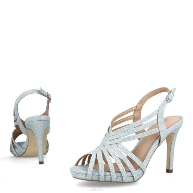 Menbur kvinnor silver strepeto mellan och låga klackar 608J2172