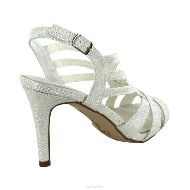 Menbur kvinnor silver tripi mellan och låga klackar 608J1956
