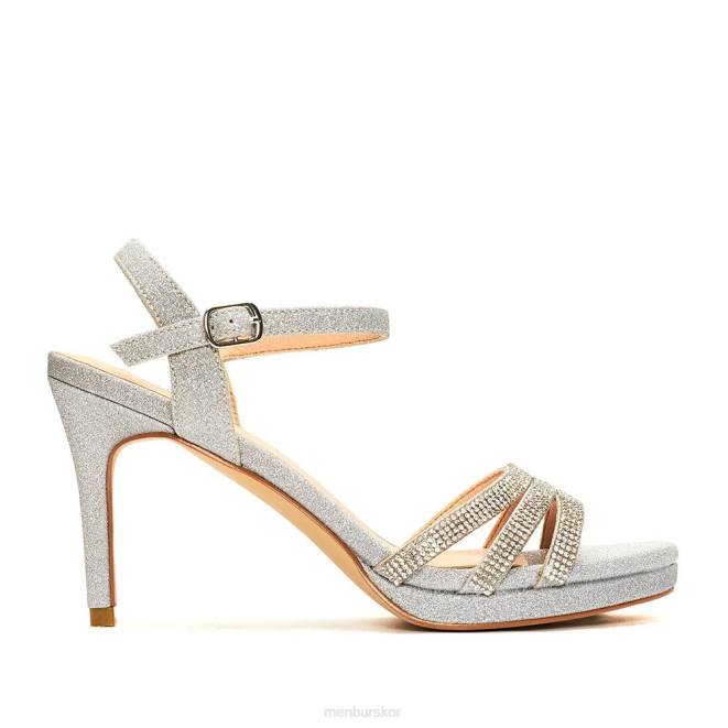 Menbur kvinnor silver verifiera mellan och låga klackar 608J2028