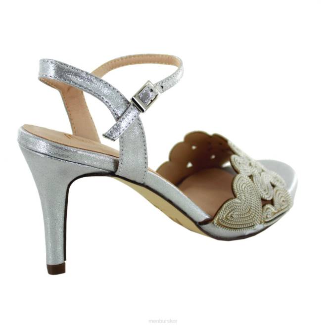 Menbur kvinnor silver vernante mellan och låga klackar 608J2027